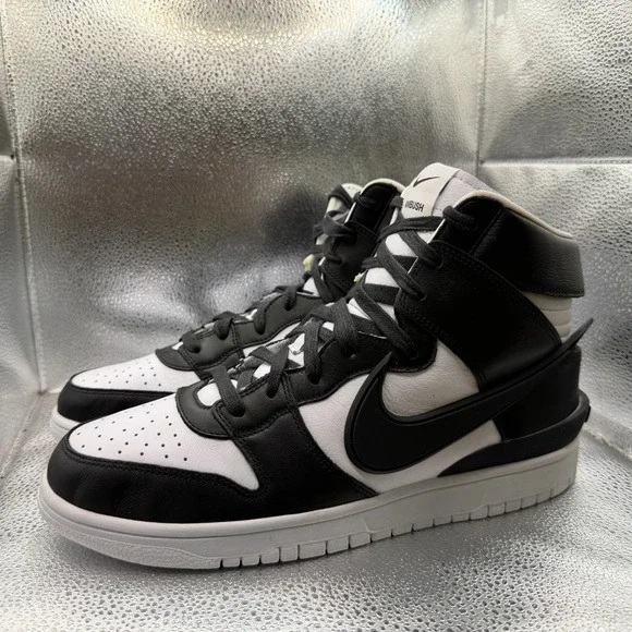 Size 10.5 AMBUSH x Nike‎ Dunk High Black White Mens Lace Up Sneakers CU7544-001 - Picture 7 of 12